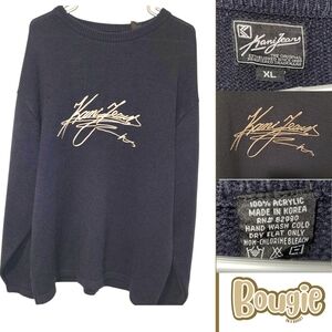 Vintage Karl Kani Jeans Signature Embroidered Knit Sweater XL